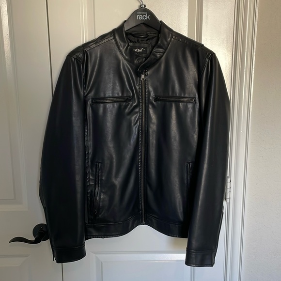 Men’s Black Rivet Leather Jacket - Picture 1 of 3